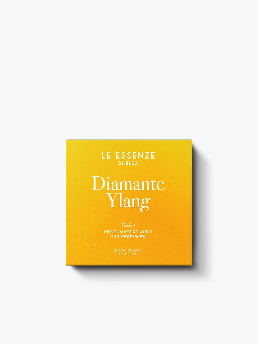 Yellow box with 'Diamante Ylang' text on a white background