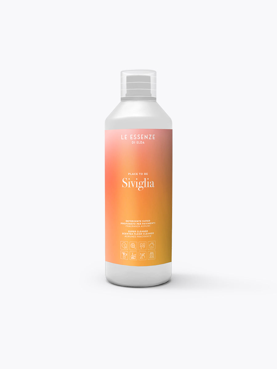 Siviglia floor detergent bottle with gradient label on a white background