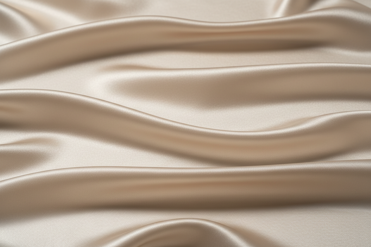 Scento Verslun – lúxus heimilisilmur, mjúkt satínefni í beige
