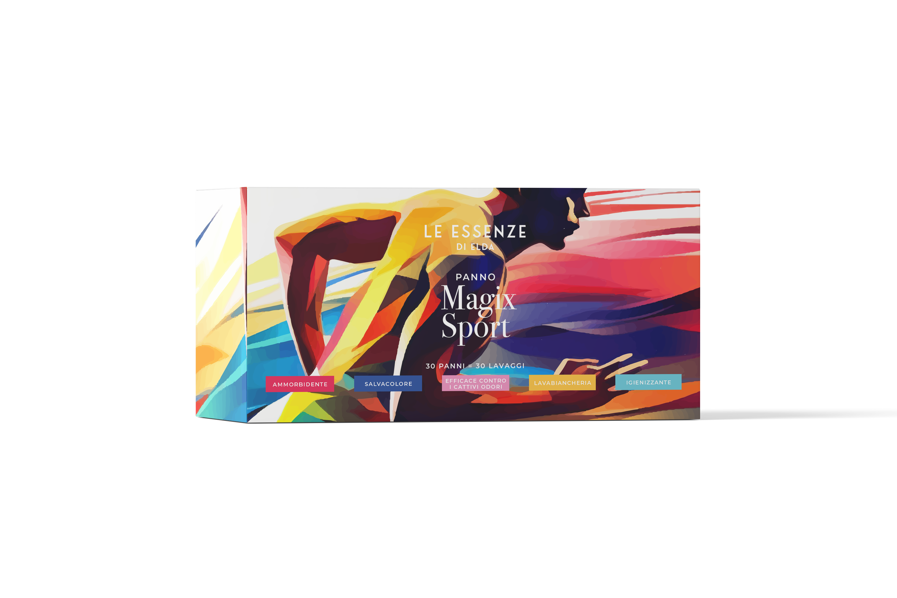 Colorful box with artistic design on a white background