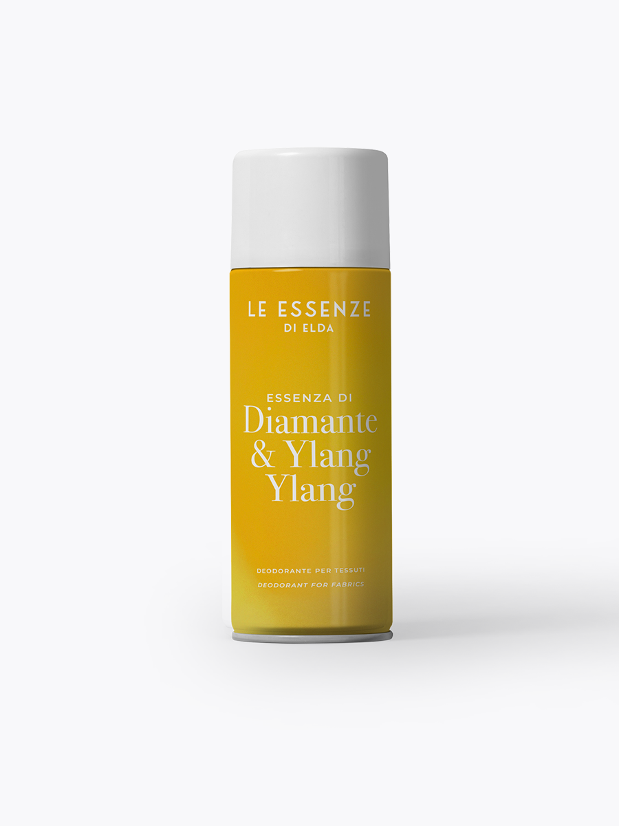 Yellow deodorant can with white cap on a white background