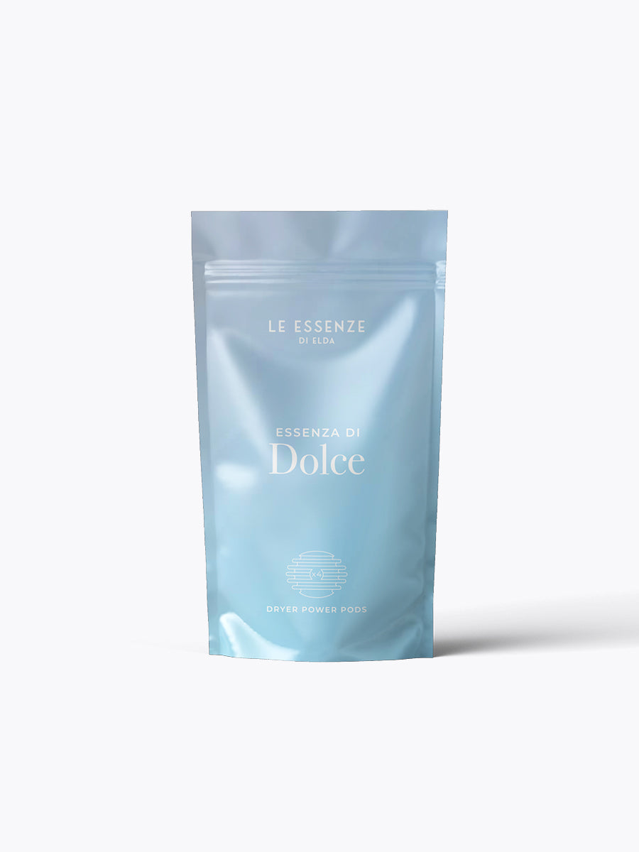 Blue packaging of Le Essenze di Dolce on a white background