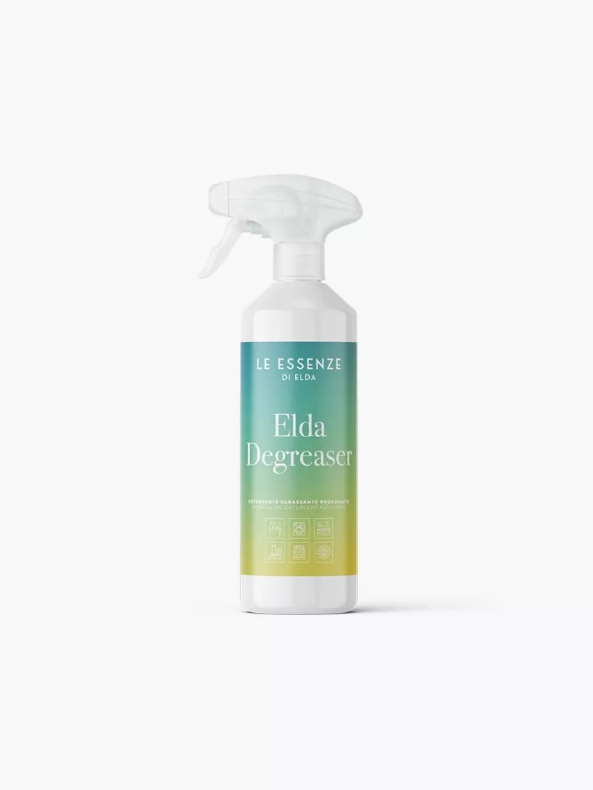 Elda Degreaser spray bottle with gradient label on a white background