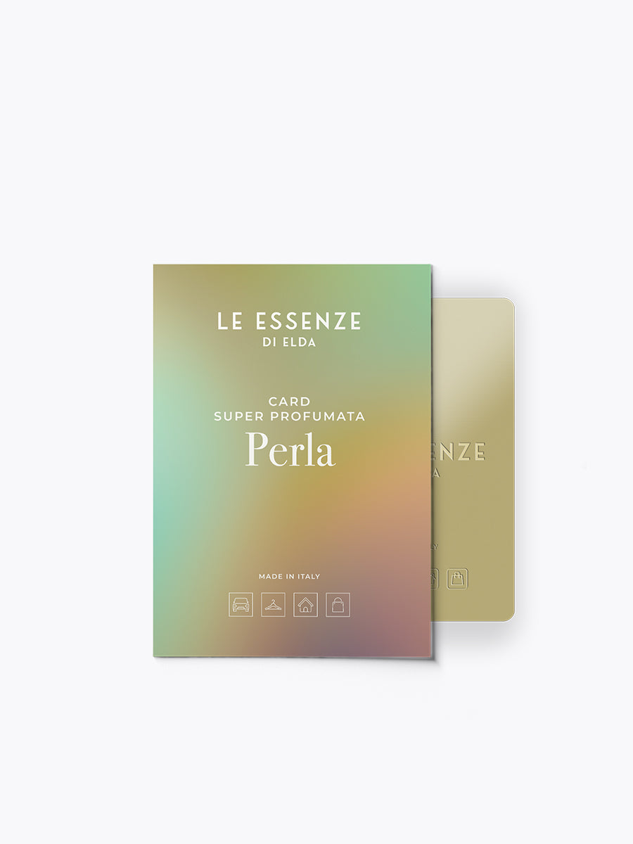 Gradient card with 'Le Essenze di Elda' branding on a white background